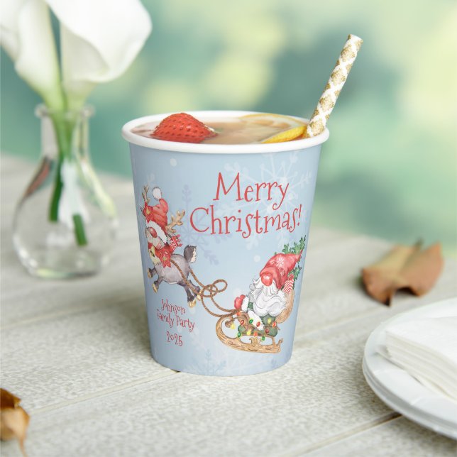 Weihnachtsgottesdienst mit Rentier Personalisiert Pappbecher (In Situ)