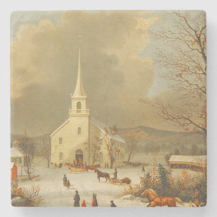 Weihnachtsgottesdienste Malerei Steinuntersetzer