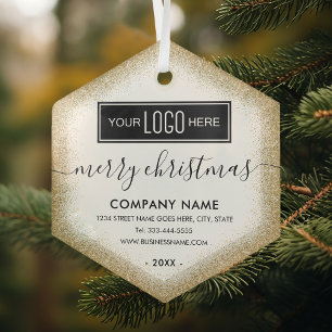 Weihnachtsgotteslobe Gold Glitzer Trim Ornament Aus Glas