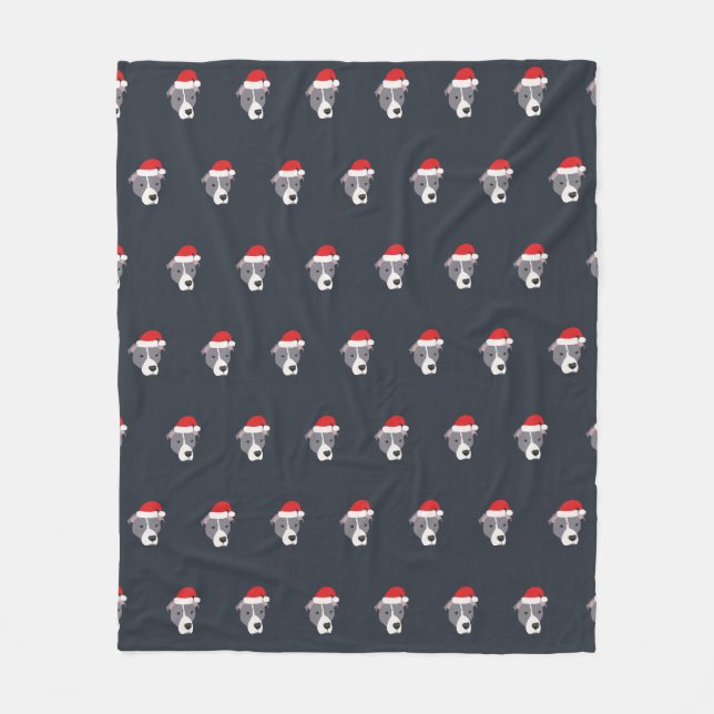 Weihnachtsgräber und Weißer Grubenhund Fleecedecke (Vorderseite)