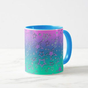 Weihnachtsgradient Glitter Schimmer Konfetti Stern Tasse