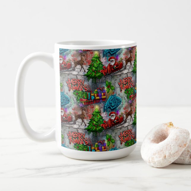 Weihnachtsgraffiti Kaffeetasse (Mit Donut)
