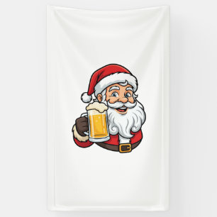 Weihnachtsgrafik Weihnachtsmann Bier trinkend Banner