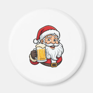 Weihnachtsgrafik Weihnachtsmann Bier trinkend Magnet