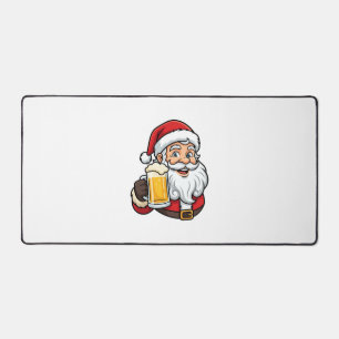 Weihnachtsgrafik Weihnachtsmann Bier trinkend Schreibtischunterlage