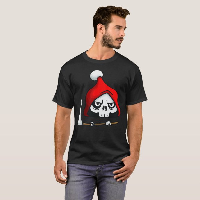 Weihnachtsgrippe-Sensenmann T-Shirt (Vorne ganz)
