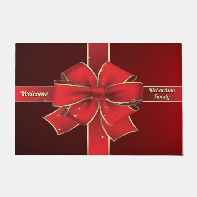 Weihnachtsgroßes rotes fußmatte (Vorderseite)