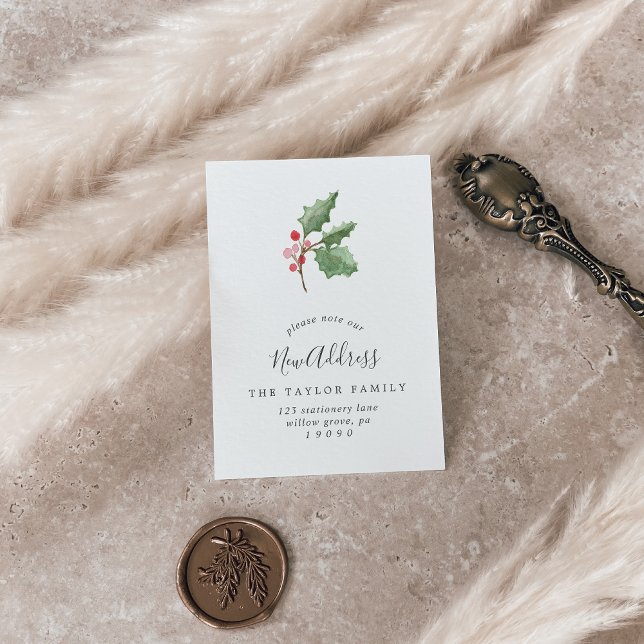 Weihnachtsgrün Änderung der Adresse Beilage Karte (Von Creator hochgeladen)