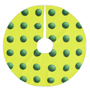 Weihnachtsgrün auf gelben Kugeln Baumskirt Polyester Weihnachtsbaumdecke