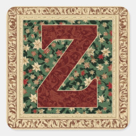 Weihnachtsgrün auf Red Z Design Quadratischer Aufkleber