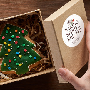 Weihnachtsgrün backt Geister hell Runder Aufkleber