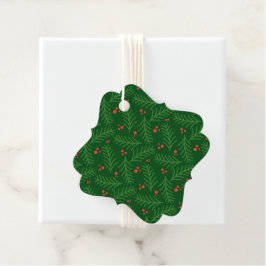 Weihnachtsgrün Beeren Kunsthandwerk Modernes Fest Geschenkanhänger