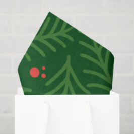 Weihnachtsgrün Beeren Kunsthandwerk Modernes Fest Seidenpapier