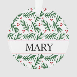 Weihnachtsgrün Beeren NAME Moderne Feiertage Ornament