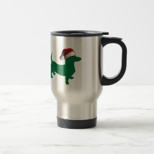 Weihnachtsgrün-Dackel Reisebecher