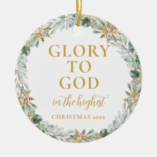 Weihnachtsgrün-Familienfoto religiöser Weihnachten Keramik Ornament