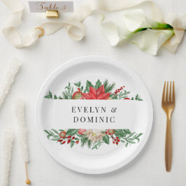 Weihnachtsgrün Foliage Hochzeit Pappteller