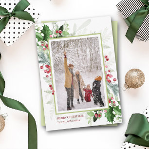 Weihnachtsgrün-Foto Feiertagskarte
