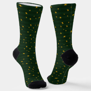 Weihnachtsgrün Gelbe Streifen Stern Weihnachten Socken