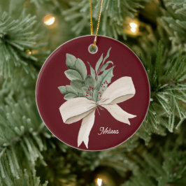 Weihnachtsgrün im Wasser Personalisiert Keramik Ornament