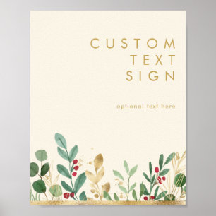 Weihnachtsgrün   Individuelle Cream Karten und Ges Poster