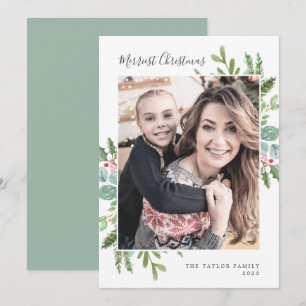 Weihnachtsgrün Merriest Weihnachtsfest Foto Feiertagskarte