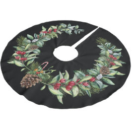 Weihnachtsgrün mit Pinecone Polyester Weihnachtsbaumdecke
