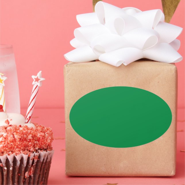 Weihnachtsgrün Ovaler Aufkleber (Party)