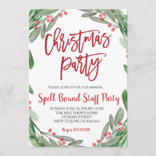 Weihnachtsgrün Party Einladung