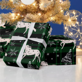 Weihnachtsgrün Reitpferd Personalisiert Geschenkpapier