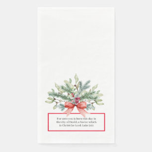 Weihnachtsgrün Religiöse Christliche Bibelverse Serviette
