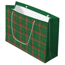 Weihnachtsgrün rot Kariert Große Geschenktasche Geschenktüte