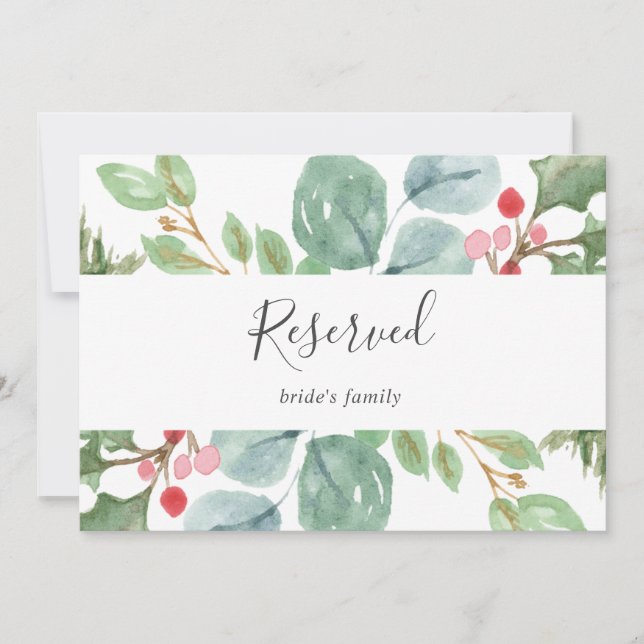 Weihnachtsgrün & Rote Berry vorbehaltenes Zeichen (Vorderseite)