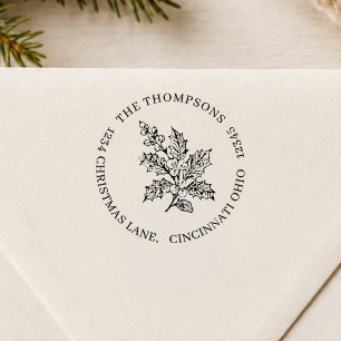 Weihnachtsgrün-Rücksendeadresse Familie Permastempel