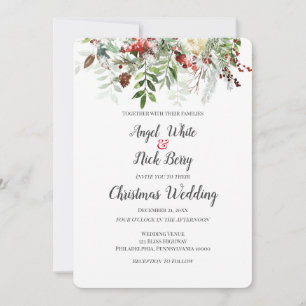 Weihnachtsgrün/Schneeflocken/Hochzeitsankündigung Ankündigung