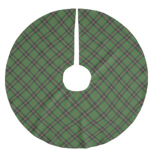 Weihnachtsgrün-schwarzes Gold-Karomuster klassisch Polyester Weihnachtsbaumdecke