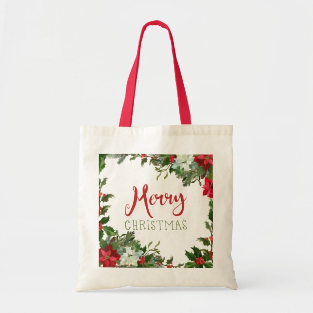 Weihnachtsgrün Tragetasche (Vorne)