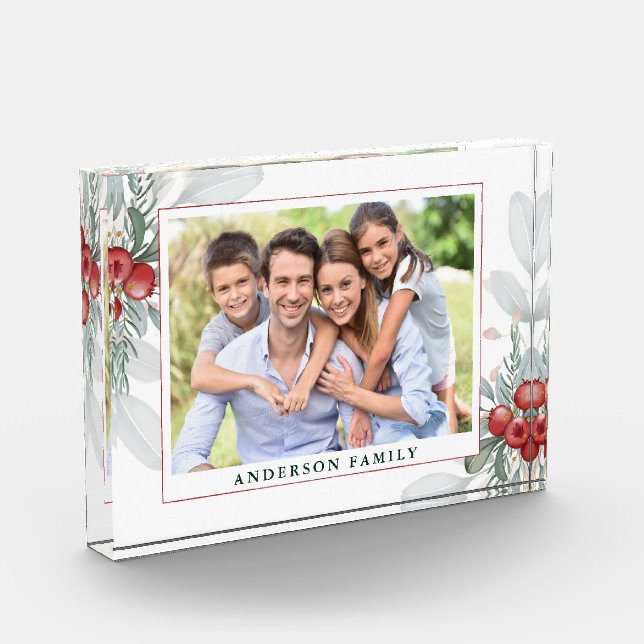 Weihnachtsgrün und Berries Foto (Links)