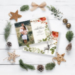 Weihnachtsgrün und Rot Foto Mitteilungskarte<br><div class="desc">Frohes Holidays Aquarellwald Foto Weihnachtskarte. Rustikales Weihnachtsgebäck Foto rot und grün</div>