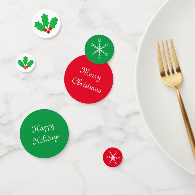 Weihnachtsgrün und roter Tisch Confetti Konfetti (Gruppe)