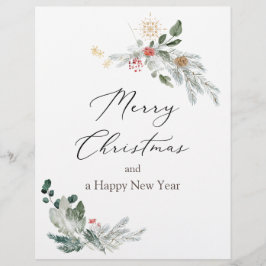 Weihnachtsgrün Wasserfarbe Letterhead Briefbogen