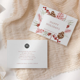 Weihnachtsgrün-Weihnachtskarte für Geschäftsleute Einladung