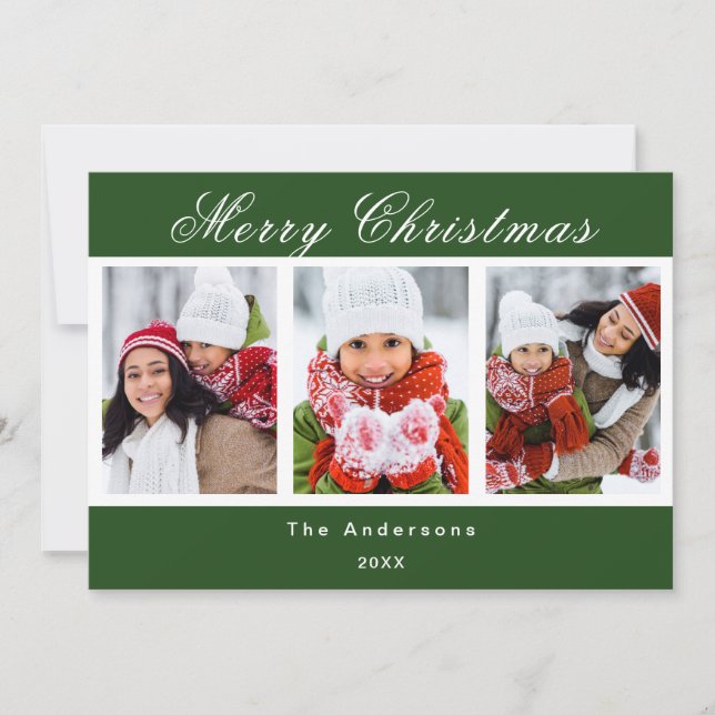 Weihnachtsgrün-Weiß-Foto (Vorderseite)