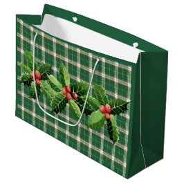 Weihnachtsgrün Weiß Kariert Große Geschenktasche Geschenktüte