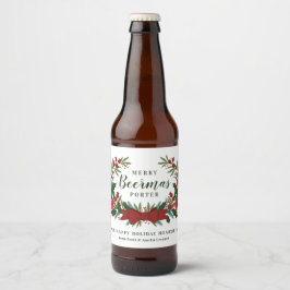 Weihnachtsgrün Wreath Holiday Bierflaschenetikett