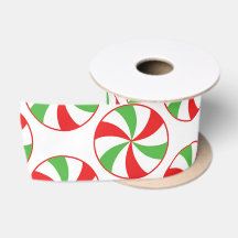 Weihnachtsgrüne und rote Candy Cane-Geschenkband