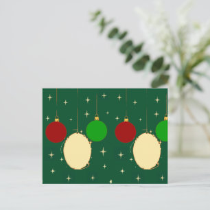 Weihnachtsgrüner Tannenbaum Festliche Kugeln Postkarte