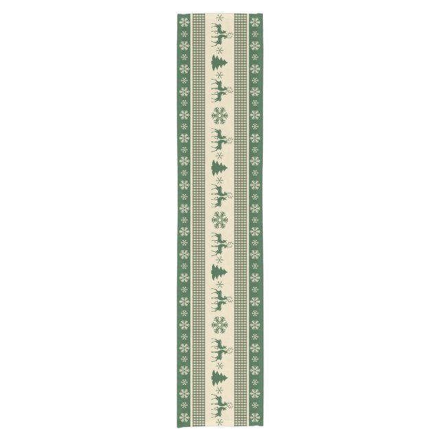 Weihnachtsgrüner und weißer Tabellenläufer 14" x Kurzer Tischläufer (Vorderseite)