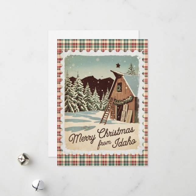 Weihnachtsgruß aus Idaho Weihnachtskarte Feiertagskarte (Vorderseite/Rückseite Beispiel)