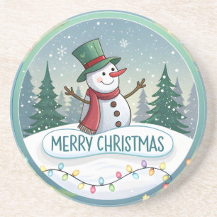 Weihnachtsgruß des Schneemanns Getränkeuntersetzer